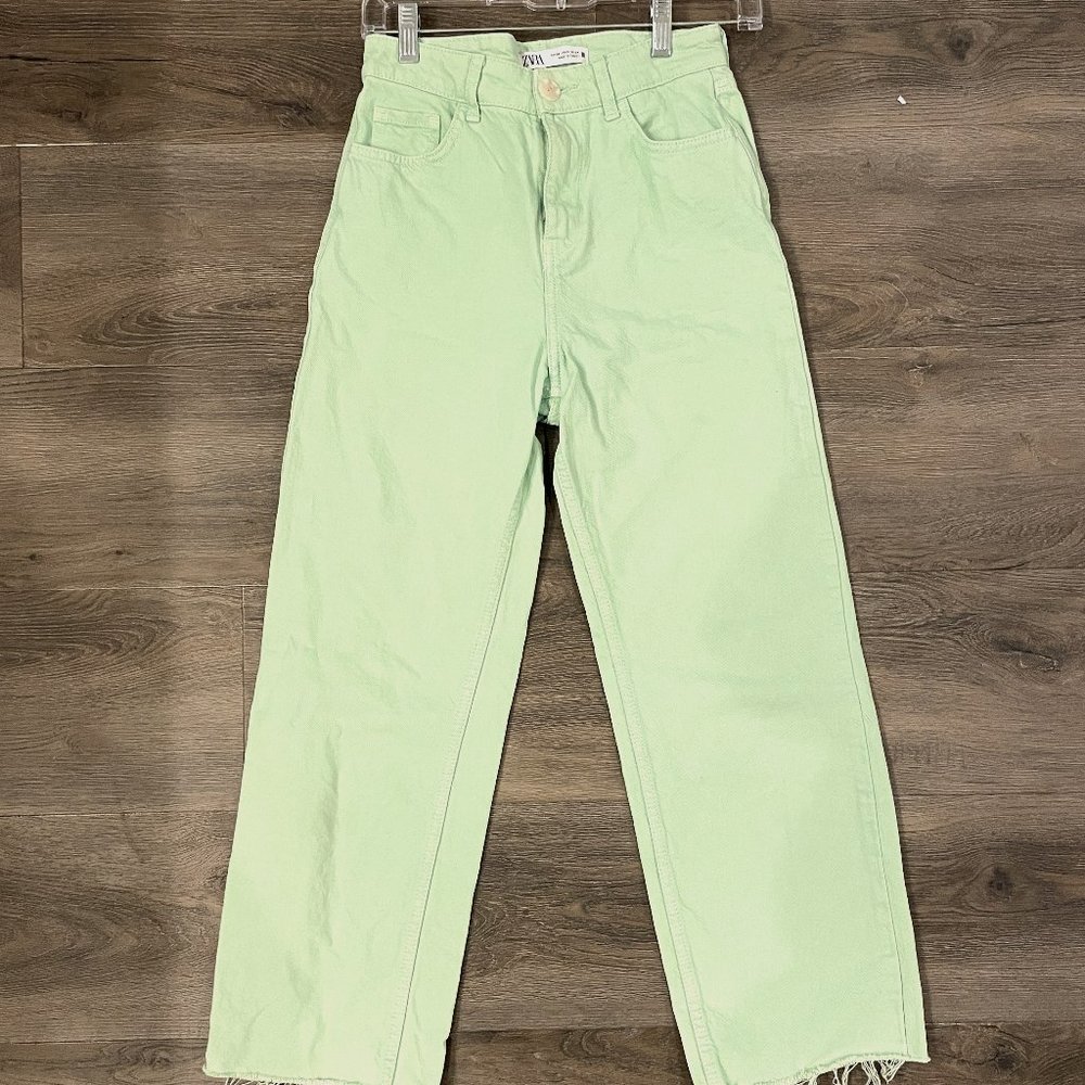 ZARA Lime Jean - High Waist, Size 2